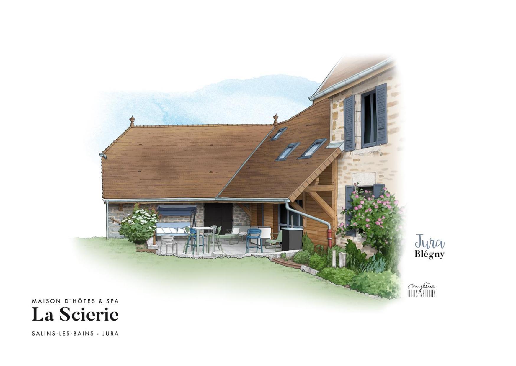 Maison D'Hotes & Spa La Scierie Сален-ле-Бан Екстериор снимка